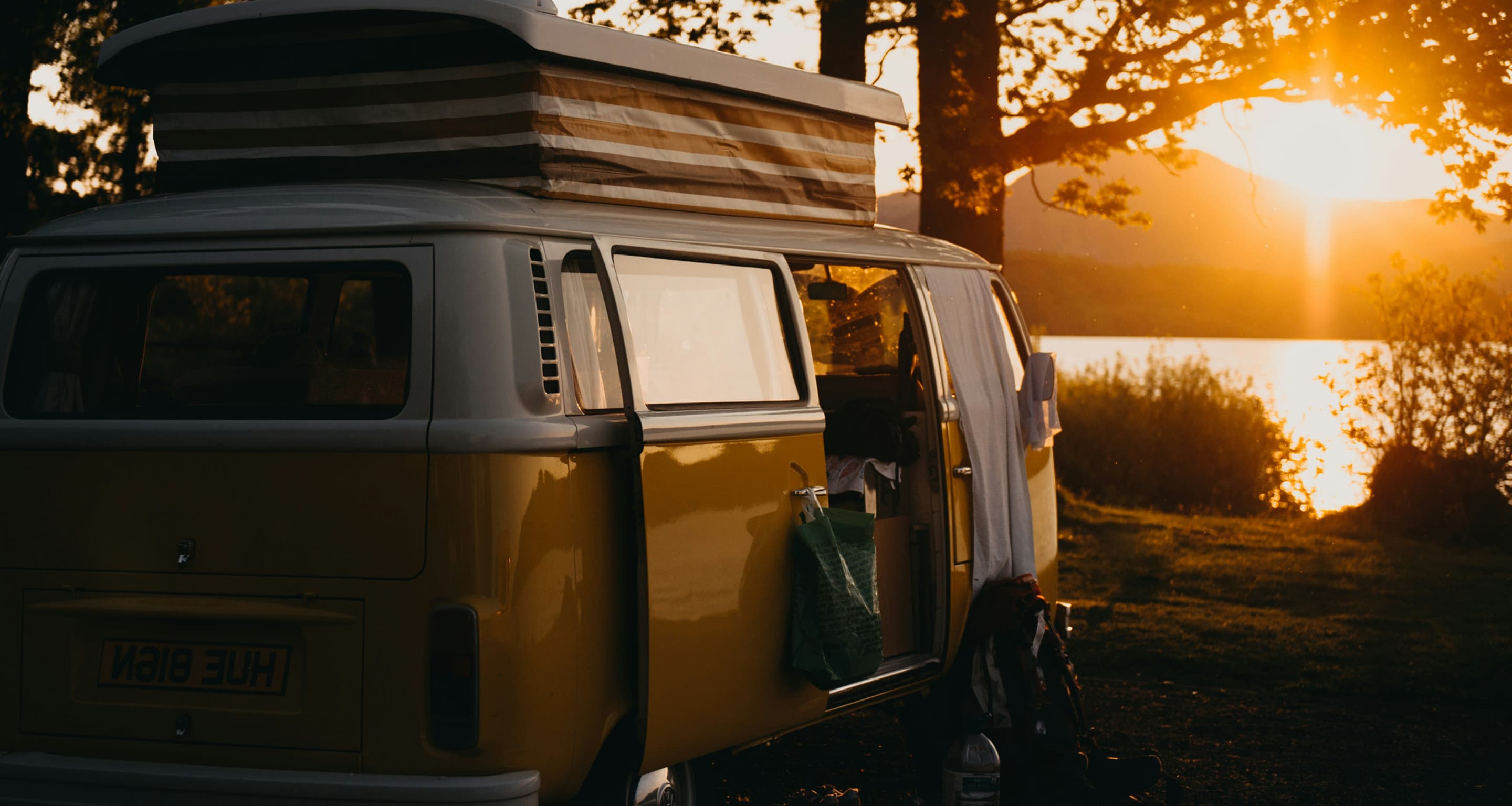 Maverick camper on a sunset backdrop